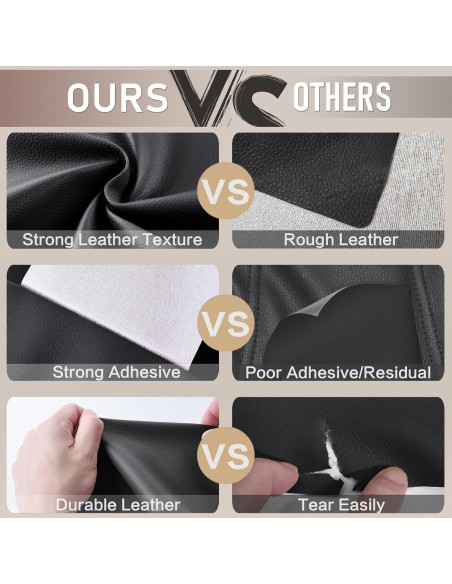 Parche de Reparación de Cuero Yikda 10.16x160.02 cm Negro