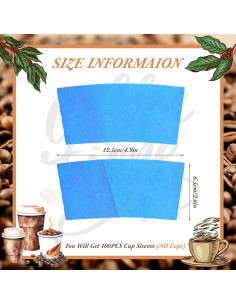 Mangas de Taza de Café Desechables zsccxq 100 Pcs Azul Bebé 2