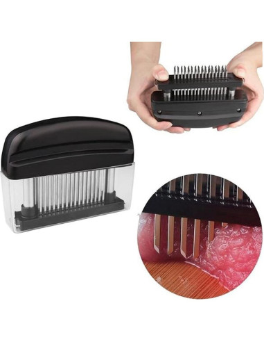 Abrelatas de Carne Hoshen 48 Agujas Acero Inoxidable Negro