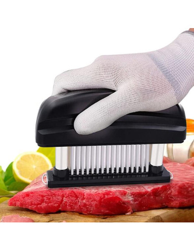 Abrelatas de Carne Hoshen 48 Agujas Acero Inoxidable Negro