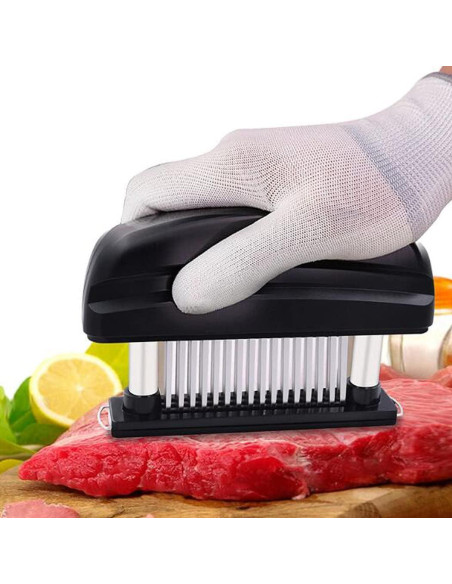 Abrelatas de Carne Hoshen 48 Agujas Acero Inoxidable Negro