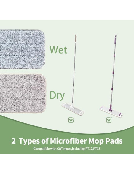 Almohadillas de Microfibra Reemplazo CQT 47x13cm Lavables 4 Pzas