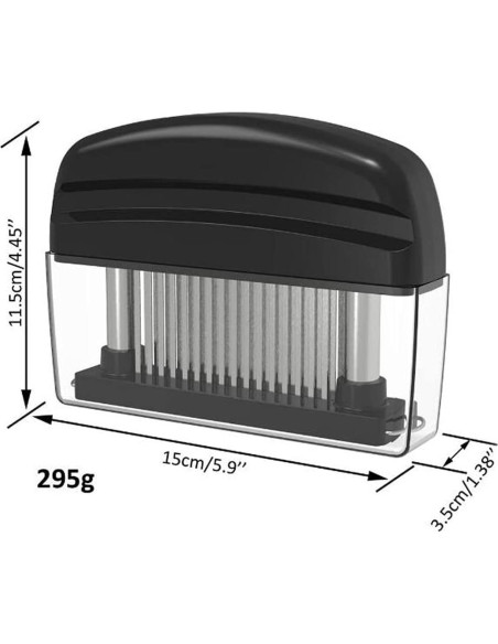Abrelatas de Carne Hoshen 48 Agujas Acero Inoxidable Negro
