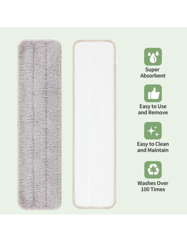 Almohadillas de Microfibra Reemplazo CQT 47x13cm Lavables 4 Pzas