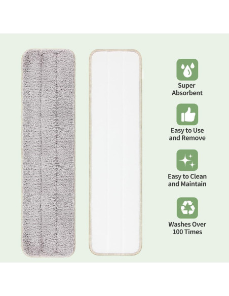 Almohadillas de Microfibra Reemplazo CQT 47x13cm Lavables 4 Pzas