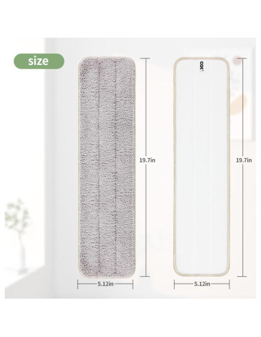 Almohadillas de Microfibra Reemplazo CQT 47x13cm Lavables 4 Pzas