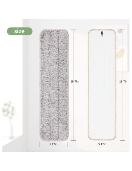 Almohadillas de Microfibra Reemplazo CQT 47x13cm Lavables 4 Pzas