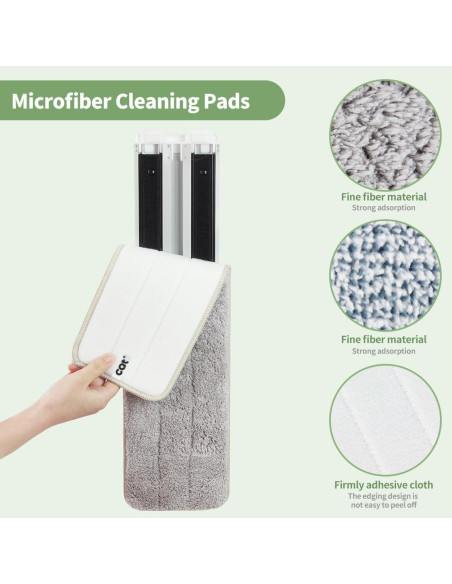 Almohadillas de Microfibra Reemplazo CQT 47x13cm Lavables 4 Pzas