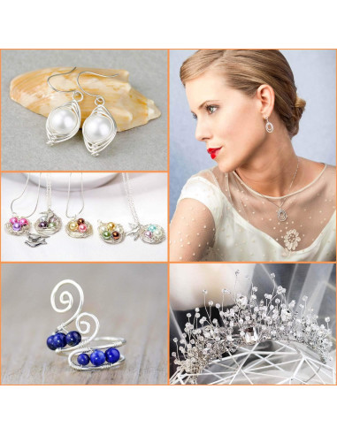 Alambre de Joyería Anezus 22 Calibres Cobre Plateado 45m