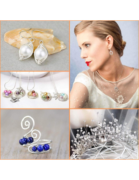 Alambre de Joyería Anezus 22 Calibres Cobre Plateado 45m