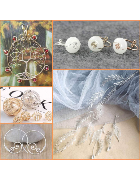 Alambre de Joyería Anezus 22 Calibres Cobre Plateado 45m