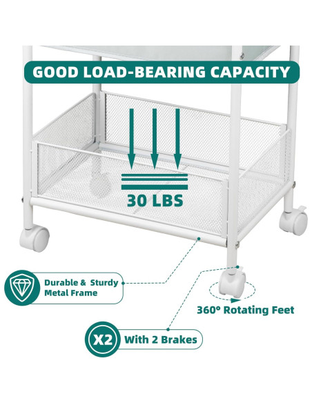 Carro Rodante de Utilidad Moteph 3 Niveles Gris 39x29x78cm
