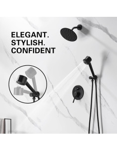 Conjunto de Grifos de Ducha Foroute Negro Mate 8" (20.32 cm) 2