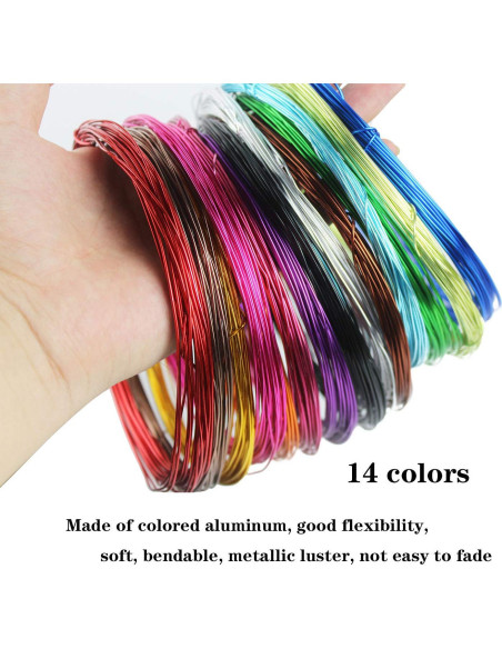 14 Rollos de Alambre de Aluminio 1mm para Manualidades DIY