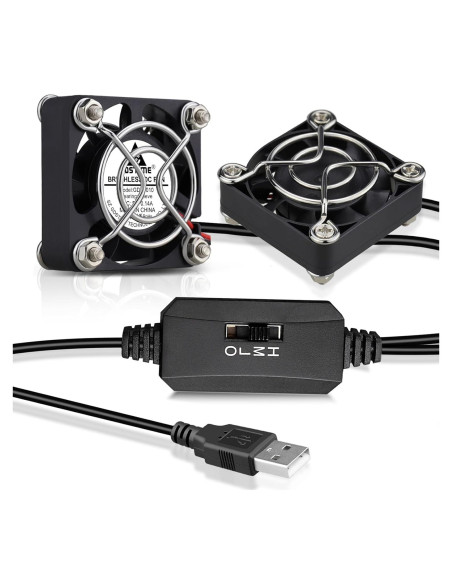 Ventiladores USB GDSTIME 40mm Silenciosos 2-Pack 5V DC
