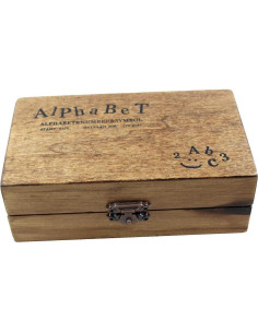 Estone 70pcs Sello de Goma Alfabeto en Caja de Madera 2