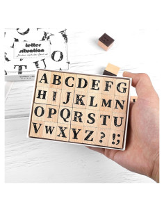 Juego de Sellos de Letras Mayúsculas Dizdkizd - 28 Piezas