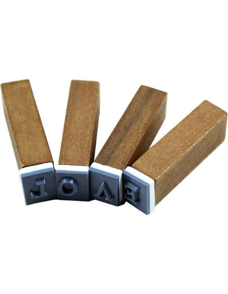 Estone 70pcs Sello de Goma Alfabeto en Caja de Madera
