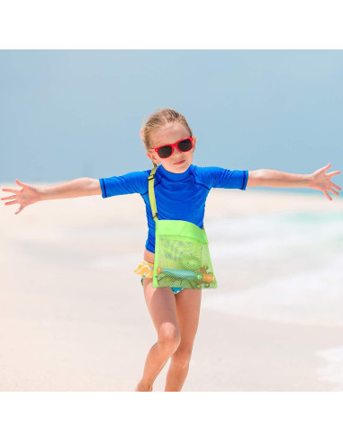 Bolsas de Playa de Malla TUPARKA 4 Pcs Ajustables 22x21cm