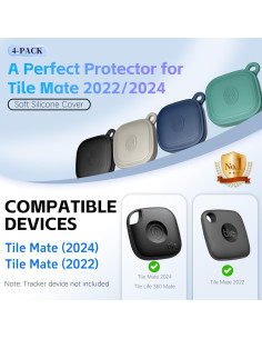 Funda de Silicona Impermeable QINZAC para Tile Mate 2024 - 4 Pcs 2