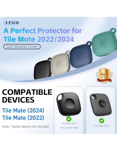 Funda de Silicona Impermeable QINZAC para Tile Mate 2024 - 4 Pcs
