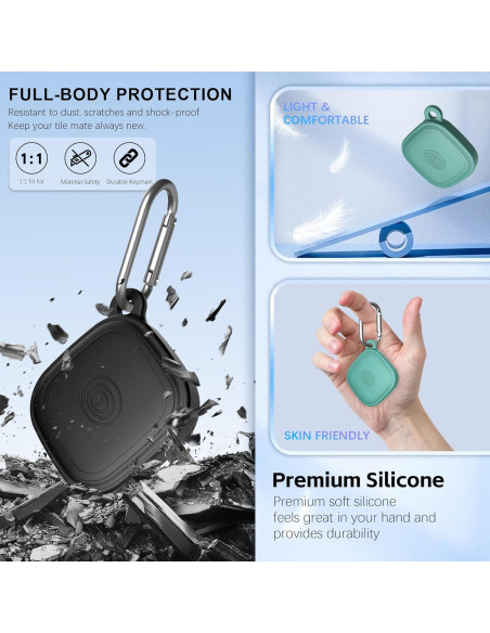 Funda de Silicona Impermeable QINZAC para Tile Mate 2024 - 4 Pcs