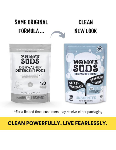 Bolsas de Detergente para Lavavajillas Molly's Suds 120 Unidades