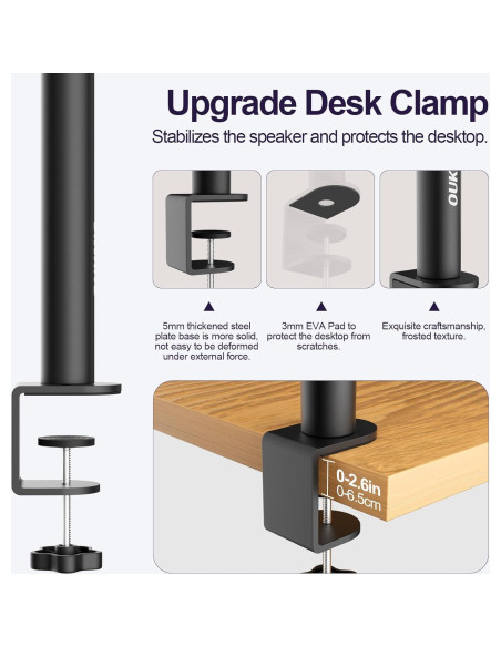 Soporte de Altavoz de Escritorio OUKMIC Ajustable 34-46 cm