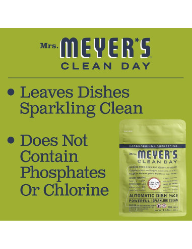 Cápsulas Automáticas para Lavavajillas Mrs. Meyer's 20 Unidades Verbena de Limón