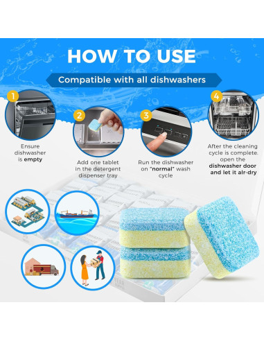 30 Tabletas Limpiadoras ROOAUG para Lavavajillas - Efecto Desodorante