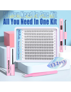 Kit de Extensión de Pestañas Newcally 9-12mm Suaves y Naturales 2