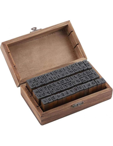 Set de Sellos de Alfabeto 70 PCS LYFJXX de Madera Vintage