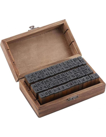Set de Sellos de Alfabeto 70 PCS LYFJXX de Madera Vintage Set de Sellos de Alfabeto 70 PCS LYFJXX de Madera Vintage