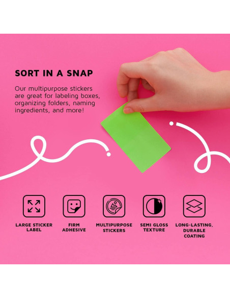 Etiquetas Adhesivas Rectangulares Royal Green 150 Unidades 102x51mm