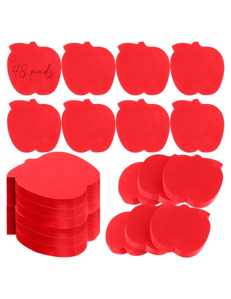 Notas Adhesivas en Forma de Manzana Kolldenn 48 Hojas Rojo