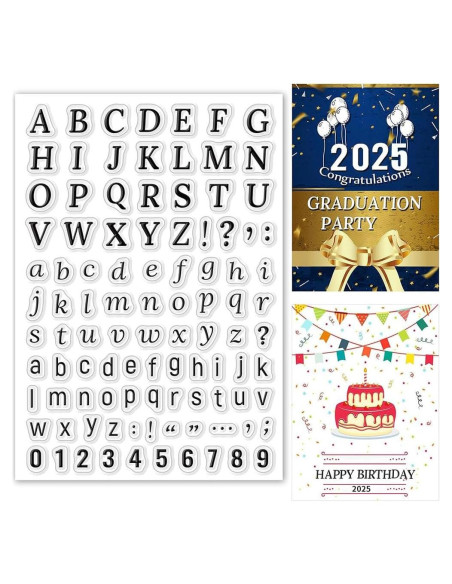 Sellos de Silicona ORIGACH Alfabetos y Números para Scrapbooking