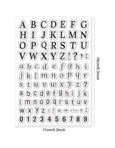 Sellos de Silicona ORIGACH Alfabetos y Números para Scrapbooking