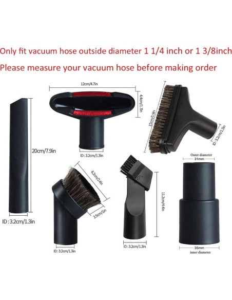 Kit de Accesorios para Aspiradora GIBTOOL 6 Piezas 32mm