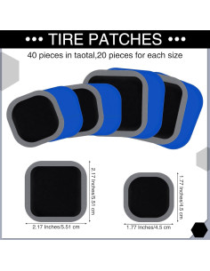 Kit de Parches de Neumático Zhengmy 40 Piezas 5.51cm 4.50cm 2