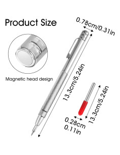 Bolígrafo de Grabado Prasacco 2 Pcs Carburo Tungsteno con Imán 2