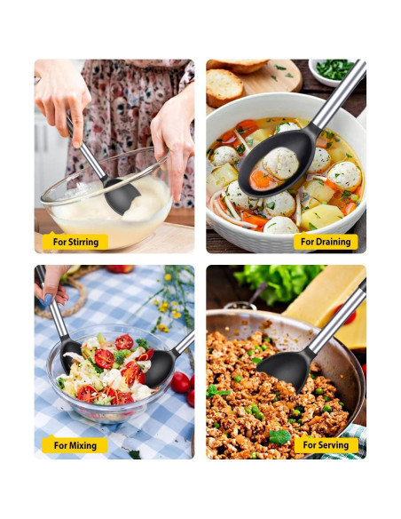 Paquete de 2 Cucharas de Cocina de Silicona BUNDLEPRO - Antiadherente y Resistentes al Calor