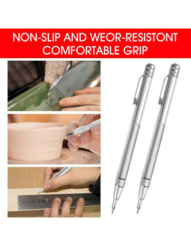 Bolígrafo de Grabado Prasacco 2 Pcs Carburo Tungsteno con Imán