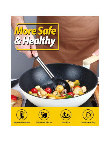 Paquete de 2 Cucharas de Cocina de Silicona BUNDLEPRO - Antiadherente y Resistentes al Calor