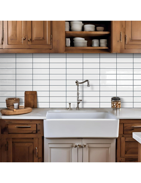 Azulejo autoadhesivo DEWOO blanco 30.5x30.5cm 10 hojas