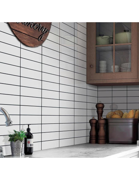 Azulejo autoadhesivo DEWOO blanco 30.5x30.5cm 10 hojas