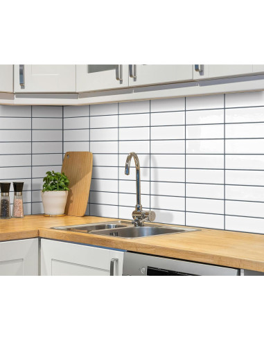 Azulejo autoadhesivo DEWOO blanco 30.5x30.5cm 10 hojas