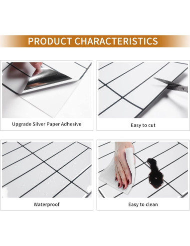 Azulejo autoadhesivo DEWOO blanco 30.5x30.5cm 10 hojas