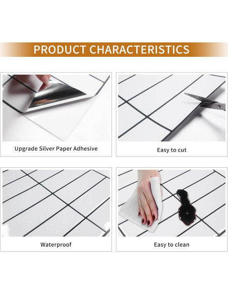 Azulejo autoadhesivo DEWOO blanco 30.5x30.5cm 10 hojas