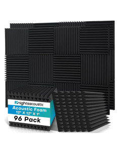 96 Paneles de Espuma Acústica Knightacoustic 30.48x30.48 cm