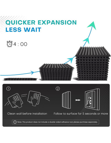 96 Paneles de Espuma Acústica Knightacoustic 30.48x30.48 cm